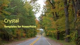  Presentation with fall season - Beautiful presentation theme featuring road at the curve in the fall season backdrop and a tawny brown colored foreground