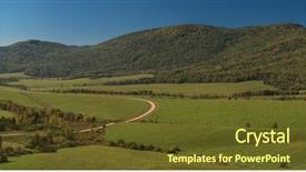  Presentation with road bike in mountains - PPT layouts enhanced with road at the mountains horisontal background and a  colored foreground