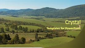  Presentation with road bike in mountains - Slide deck having road at the mountains horisontal background and a tawny brown colored foreground