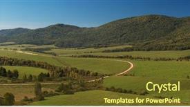  Presentation with mountains - Colorful slide set enhanced with road at the mountains horisontal backdrop and a  colored foreground