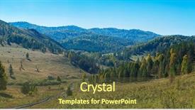  Presentation with mountains - Presentation theme consisting of road at the mountains horisontal background and a  colored foreground