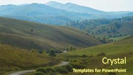  Presentation with road bike in mountains - Cool new presentation theme with road at the mountains horisontal backdrop and a  colored foreground