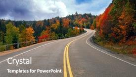  Presentation with canada ontario lake of two - Slide set having road autumn - fall scenic highway in northern background and a gray colored foreground