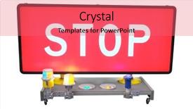  Presentation with road - Presentation theme with road-barrier-under-the-white background and a coral colored foreground