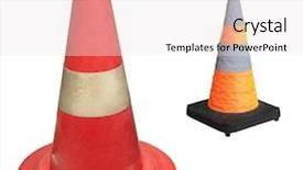  Presentation with road - Theme with road-barrier-under-the-white background and a sky blue colored foreground