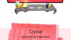  Presentation with road - Presentation theme having road-barrier-under-the-white background and a coral colored foreground