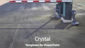  Presentation with language barrier - Slide set consisting of road barrier background and a gray colored foreground