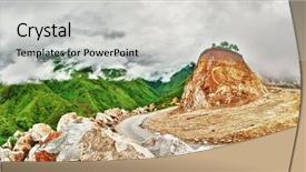  Presentation with mountain road up hill - Colorful slide deck enhanced with road between sapa and lai backdrop and a  colored foreground