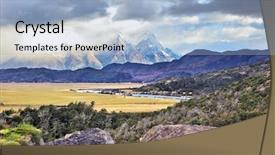  Presentation with road yellow - Colorful PPT theme enhanced with road between turned yellow hills backdrop and a  colored foreground