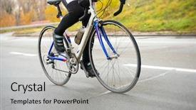  Presentation with healthy lifestyle - Beautiful slides featuring road bicycle on the highway backdrop and a  colored foreground