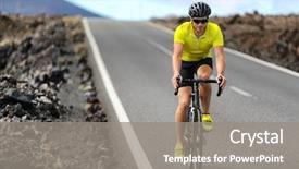  Presentation with active lifestyle - Beautiful PPT layouts featuring road bike cyclist man cycling backdrop and a gray colored foreground