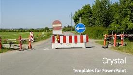  Presentation with dead end street - Colorful theme enhanced with road block dead end backdrop and a gray colored foreground
