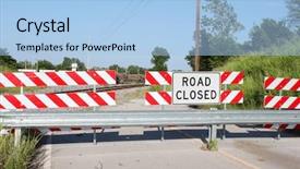  Presentation with road - Beautiful slides featuring road block backdrop and a light blue colored foreground