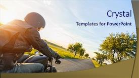  Presentation with bus transportation dark - Slides having road blocks - dark motorbiker riding high power background and a sky blue colored foreground