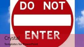  Presentation with blocks - Presentation theme enhanced with road blocks - do not enter sign background and a crimson colored foreground