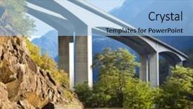  Presentation with forests - Colorful theme enhanced with road bridge in the forests of swiss backdrop and a light blue colored foreground