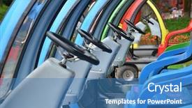  Presentation with golf - PPT theme enhanced with road buggy - golf carts steering wheel background and a teal colored foreground