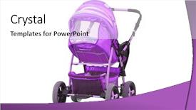  Presentation with white blue vapor trail - Cool new PPT theme with road buggy - image of blue perambulator backdrop and a  colored foreground