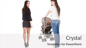  Presentation with ponies and girls - Audience pleasing slides consisting of road buggy - image of two girls backdrop and a light gray colored foreground