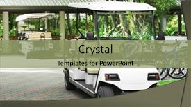  Presentation with vehicle - Slides with road buggy - modern vehicle parked outdoors background and a seafoam green colored foreground