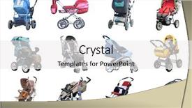  Presentation with octopus on isolated white - Cool new presentation design with road buggy - perambulators isolated under the white backdrop and a  colored foreground