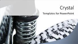  Presentation with shock absorber - Cool new presentation design with road buggy - shock-absorber and wheel backdrop and a  colored foreground