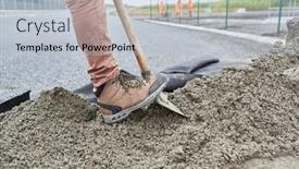  Presentation with road pavement - Beautiful slide deck featuring road-builder-shovels-cement backdrop and a lemonade colored foreground