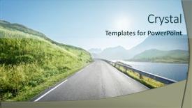  Presentation with hill road - Amazing presentation having road by the sea lofoten backdrop and a sky blue colored foreground