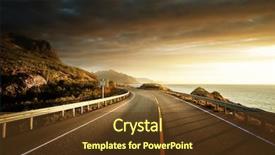  Presentation with norway - Slide deck consisting of road by the sea background and a tawny brown colored foreground