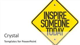  Presentation with inspire - Cool new slide deck with road causes - inspire someone today sign isolated backdrop and a white colored foreground