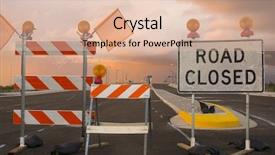  Presentation with highway road sign - Amazing presentation theme having road closed sign - new highway backdrop and a lemonade colored foreground