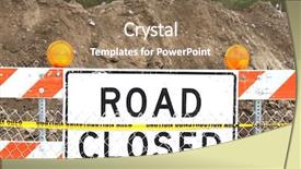  Presentation with road stop sign - Slide set consisting of dead end street - road closed sign background and a coral colored foreground