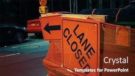  Presentation with new york - Colorful presentation design enhanced with road-closure-as-the-result backdrop and a tawny brown colored foreground