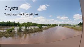  Presentation with rural road - Colorful presentation enhanced with road completely inundated with flood backdrop and a light blue colored foreground