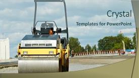  Presentation with vibration - Presentation theme consisting of road construction and repairing asphalt background and a light blue colored foreground