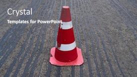  Presentation with road marking - Presentation theme consisting of road-construction-or-repair-laying background and a gray colored foreground