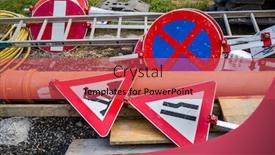  Presentation with road signs - Slides consisting of road-construction-site-construction-site background and a red colored foreground