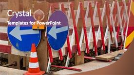  Presentation with road signs - Audience pleasing slides consisting of road construction site signs secure backdrop and a red colored foreground