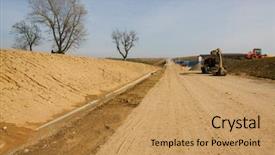  Presentation with road construction - Presentation with road construction with heavy duty background and a coral colored foreground
