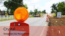 Presentation with road construction - Cool new slides with miniature car carrying a christmas backdrop and a light blue colored foreground