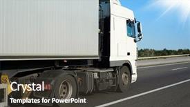  Presentation with trucking - Amazing theme having trucking gray - truck is on the road backdrop and a dark gray colored foreground