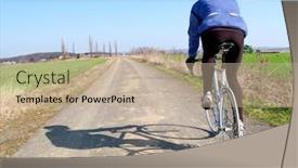  Presentation with cyclist - Amazing presentation having men startet running - road cyclist backdrop and a mint green colored foreground