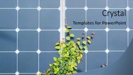  Presentation with solar panel - Slides with road design recycling environment - solar panel plant with ivy background and a light blue colored foreground