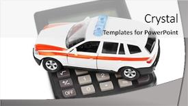  Presentation with police - Colorful slide deck enhanced with road detection - calculator and toy police car backdrop and a  colored foreground