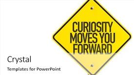  Presentation with curiosity - Slide deck featuring road detection - curiosity moves you forward sign background and a white colored foreground