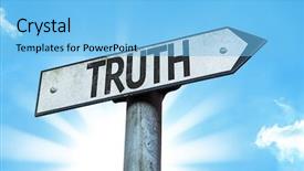  Presentation with truth - Colorful slide deck enhanced with road detection - truth sign with a beautiful backdrop and a light blue colored foreground