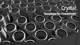  Presentation with pvc - Cool new PPT theme with road drainage - gray pvc pipes stacked backdrop and a dark gray colored foreground