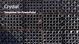  Presentation with pvc - Slide set enhanced with road drainage - gray pvc pipes stacked background and a  colored foreground