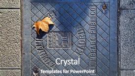  Presentation with street lighting - PPT layouts enhanced with road drainage - manhole with yellow leaf background and a gray colored foreground