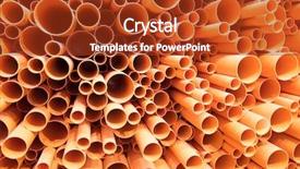  Presentation with construction site construction - PPT theme with road drainage - pvc pipes stacked in construction background and a  colored foreground